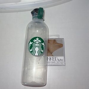 Brand new Starbucks water bottle sealed and inked temporary tattoo for sale !!!
